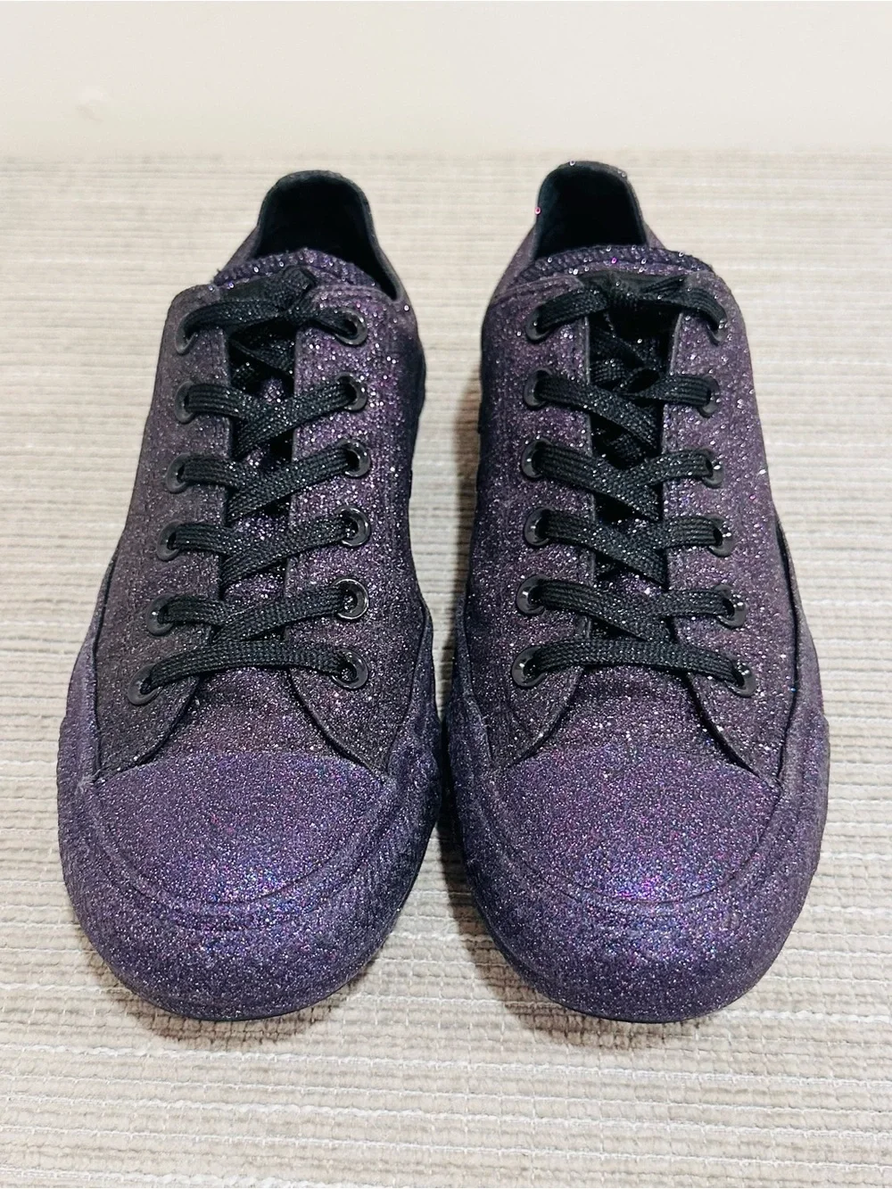 Converse Chuck Taylor All Star Low Glitter Purple Black 162992C Women 8 Men 6
